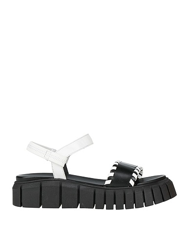 POLLINI Sandals Black Calfskin