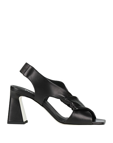 POLLINI Sandals Black Leather