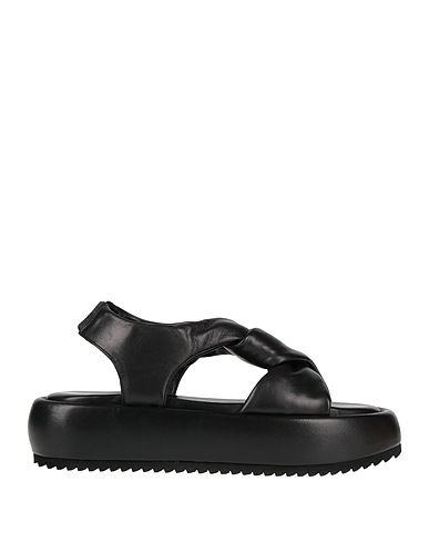 POLLINI Sandals Black Leather