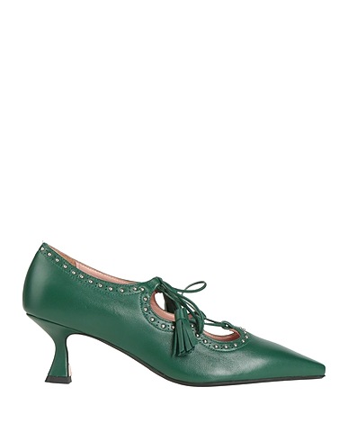 ANNA F. Pump Green Leather
