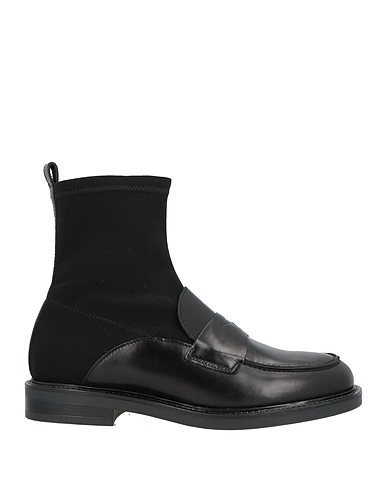 CARMENS Ankle boot Black Leather, Textile fibres