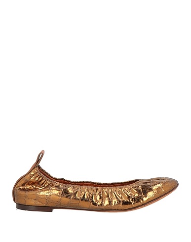 LANVIN Ballet flats Bronze 100% Calfskin