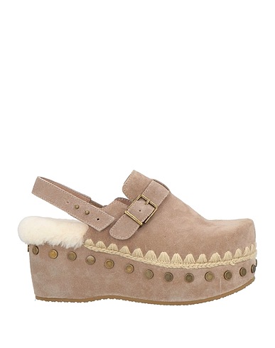 MOU Mules und Clogs Grau Rindsleder, Schafleder