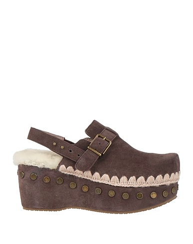 MOU Mules und Clogs Maulwurfsgrau Rindsleder, Schafleder