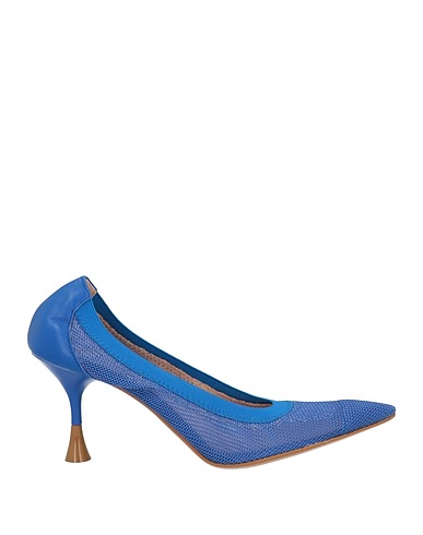 WALTER VIOLET Pump Azure Leather, Textile fibers