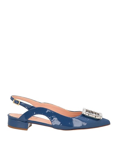 THERESA Ballet flats Navy blue Leather