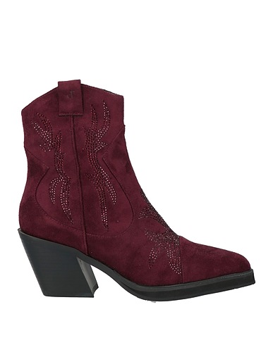 MANUFACTURE D'ESSAI Ankle boot Plum Textile fibres