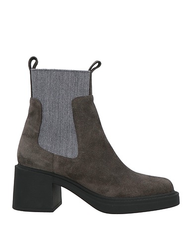 ROBERTO FESTA Ankle boot Grey Leather, Textile fibres