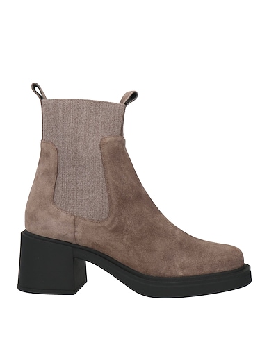 ROBERTO FESTA Ankle boot Taupe Leather, Textile fibers