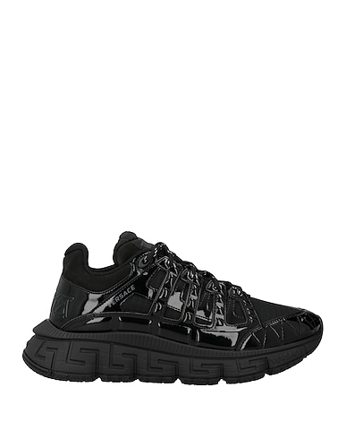 VERSACE Sneakers TRIGRECA Black Leather, Textile fibres