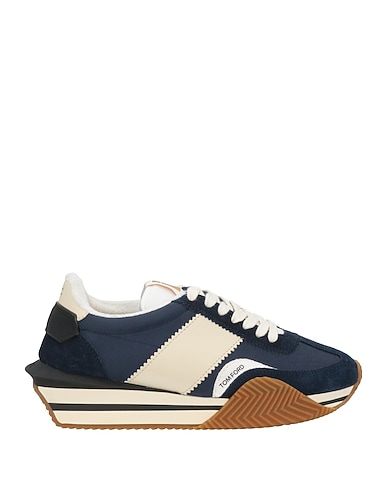 TOM FORD Sneakers Midnight blue Calfskin, Polyester