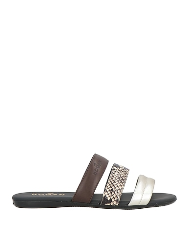 HOGAN Sandals Platinum Leather