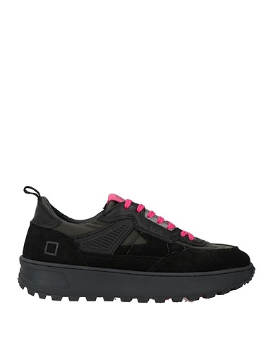 D.A.T.E. Sneakers Black Leather, Textile fibers