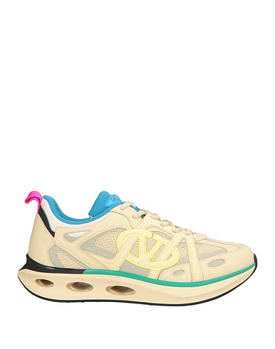 VALENTINO GARAVANI Sneakers Beige Leather, Textile fibres