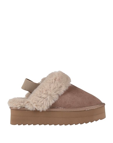 COLORS OF CALIFORNIA Mules and clogs Taupe Leather, Textile fibres