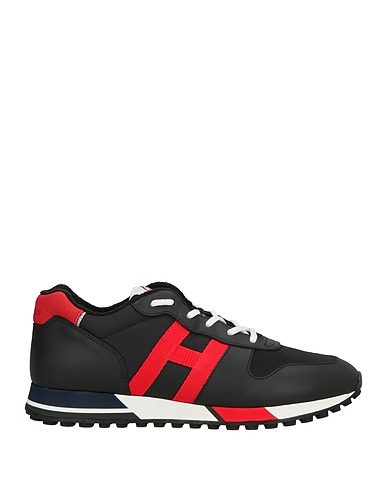 HOGAN Sneakers Black Leather, Textile fibres