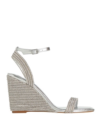 STEVE MADDEN Sandalen Silber Gewebefasern, Andere Fasern, Leder