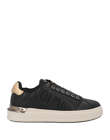 COLMAR Sneakers Black Leather, Textile fibres
