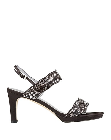 TOP WOMEN Sandals Black Textile fibres