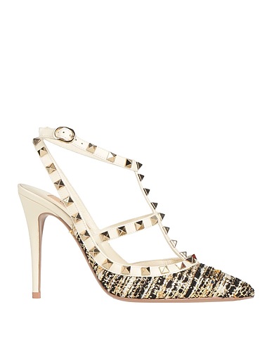 VALENTINO GARAVANI Court White Leather, Textile fibres