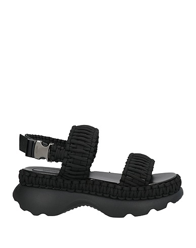 MONCLER Sandalen Schwarz Gewebefasern, Leder