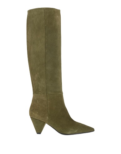 ANNA F. Boots Military green Leather