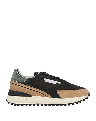D.A.T.E. Sneakers Black Leather, Textile fibers