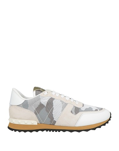 VALENTINO GARAVANI Sneakers Grey Leather, Textile fibres