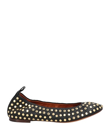LANVIN Ballet flats Black Lambskin, Brass