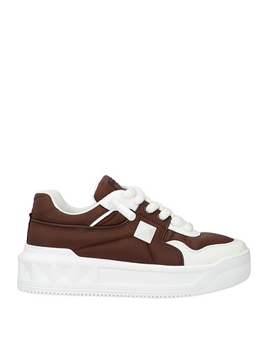VALENTINO GARAVANI Sneakers Chocolate brown Leather, Textile fibers