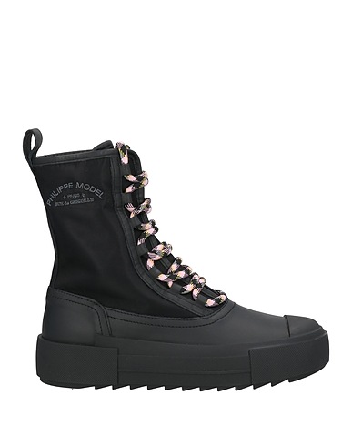 PHILIPPE MODEL Ankle boot Black Leather, Textile fibers