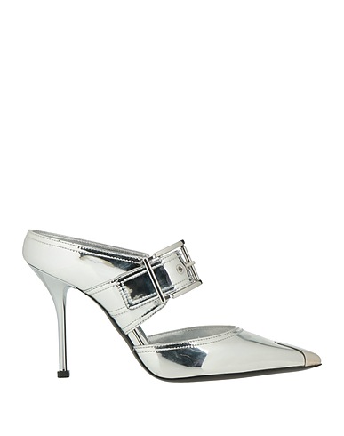 MCQUEEN Mules und Clogs Silber Leder