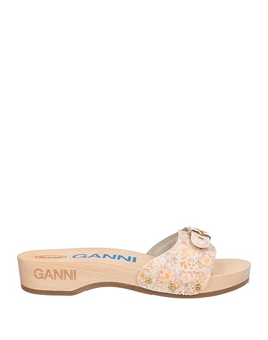GANNI x SCHOLL Mules and clogs Beige Textile fibers