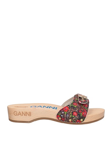 GANNI x SCHOLL Mules y zuecos Rojo Fibras textiles