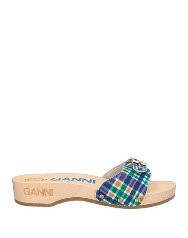 GANNI x SCHOLL Mules and clogs Purple Textile fibres