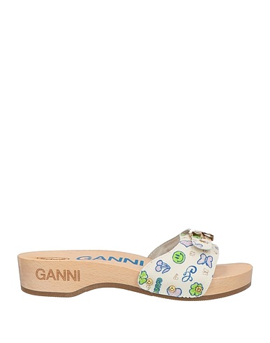 GANNI x SCHOLL Mules and clogs Sand Textile fibers