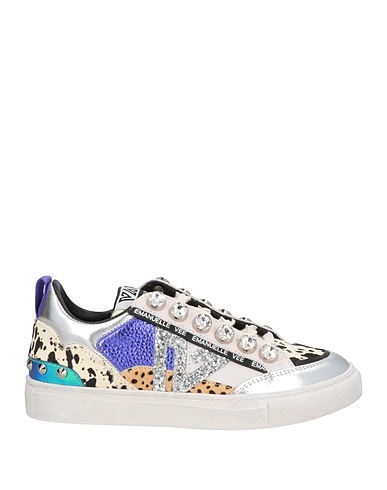 EMANUÉLLE VEE Sneakers White Leather, Textile fibres