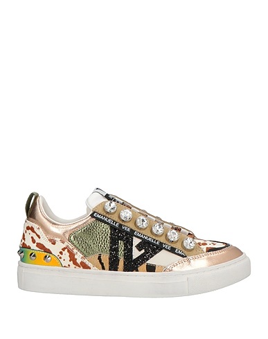 EMANUÉLLE VEE Sneakers Khaki Leather, Textile fibres