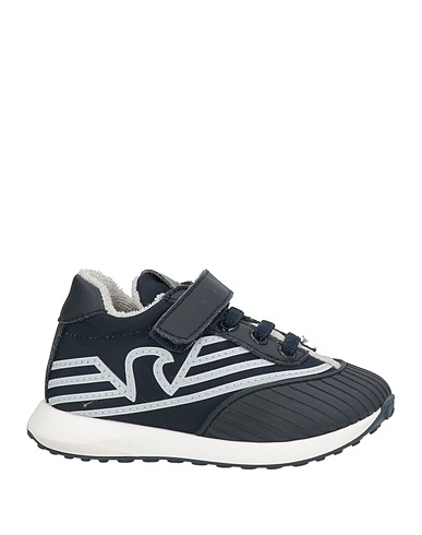 EMPORIO ARMANI Sneakers Midnight blue 100% Polyamide, Calfskin, Rubber