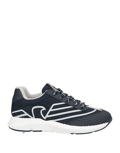 EMPORIO ARMANI Sneakers Midnight blue 100% Polyamide, Rubber, Calfskin