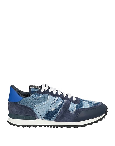 VALENTINO GARAVANI Sneakers Blue Leather, Textile fibers