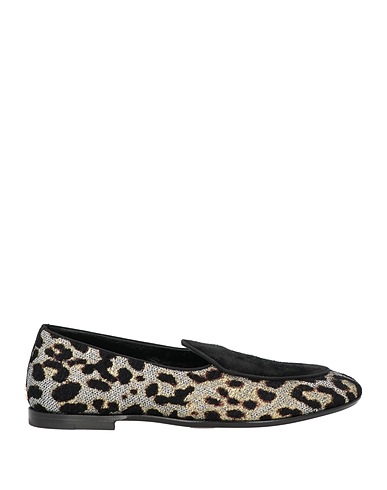 DOLCE&GABBANA Loafers Silver Textile fibers, Leather