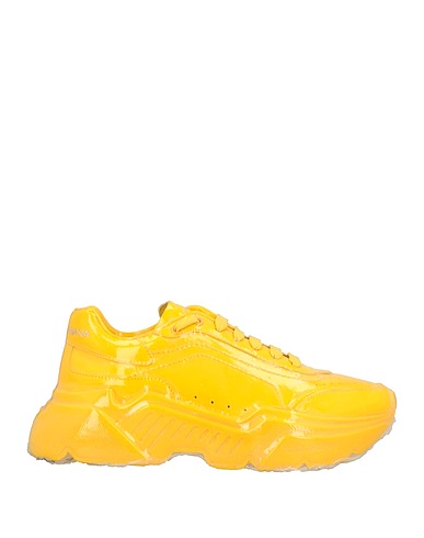 DOLCE&GABBANA Sneakers Giallo ocra Pelle, Plastica