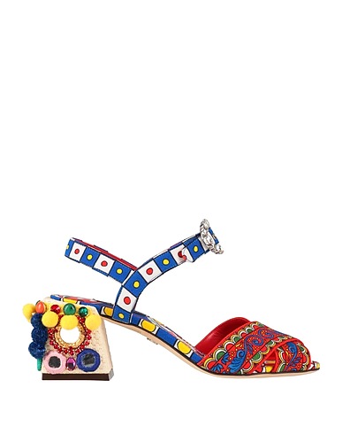 DOLCE&GABBANA Sandals Red 87% Calfskin, 10% Buffalo leather, 3% Cotton