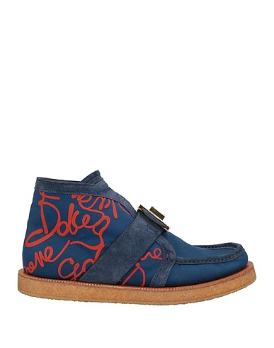 DOLCE&GABBANA Ankle boot Navy Textile fibers, Leather