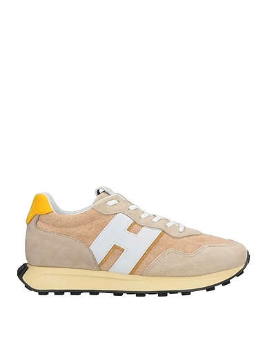 HOGAN Sneakers Beige Leather, Textile fibers
