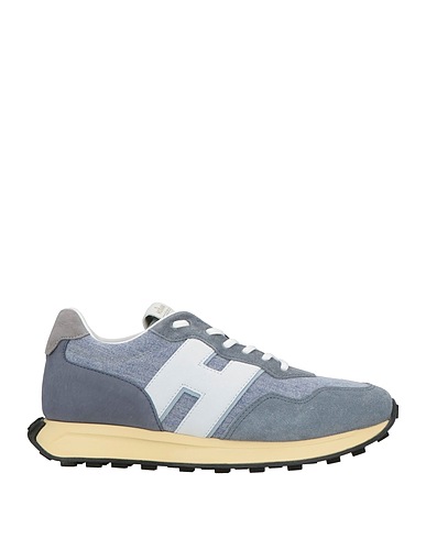 HOGAN Sneakers Grey Leather, Textile fibres