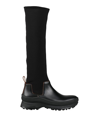 JIL SANDER Boots Black Leather, Textile fibers