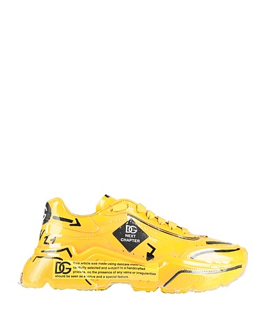 DOLCE&GABBANA Sneakers Yellow Calfskin, Plastic