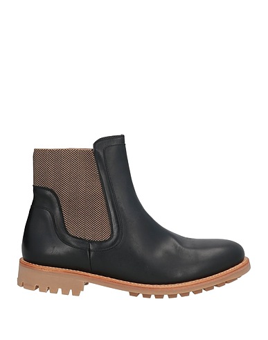 CORDWAINER Ankle boot Black Leather, Elastic fibres